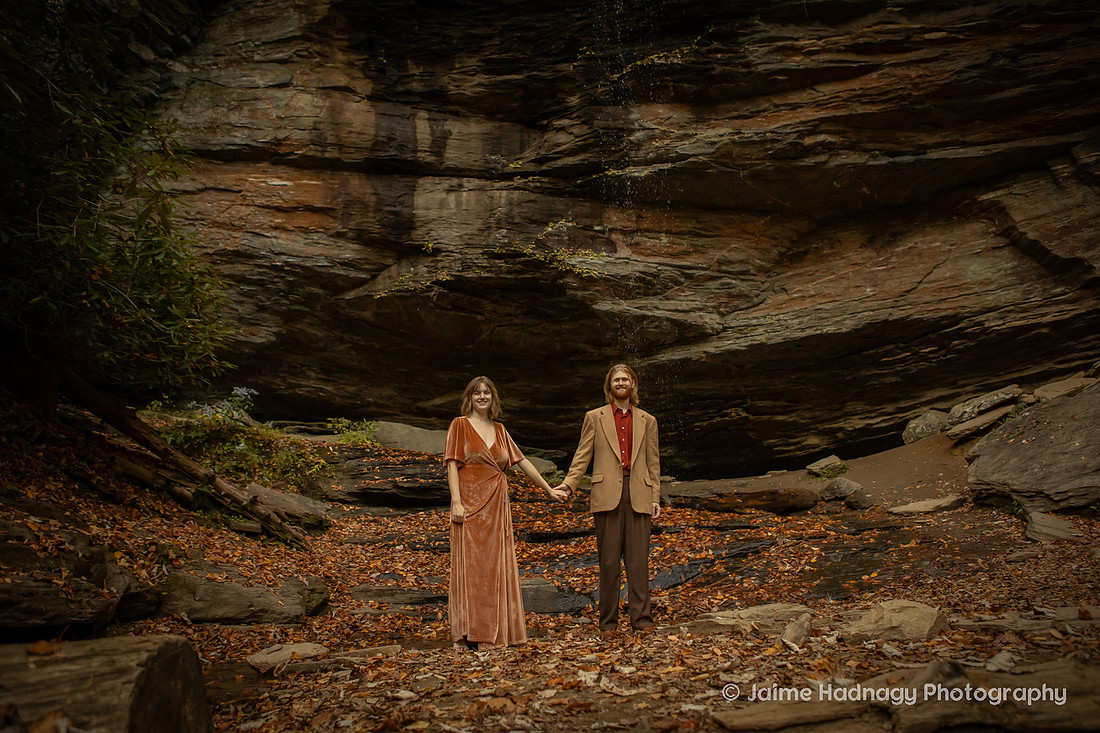 Moore Cove Falls Engagement Photos | Asheville Photographer