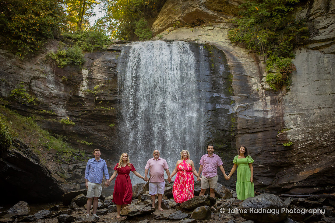 Outdoor Elopement Photography at Looking Glass Falls Brevard, NC