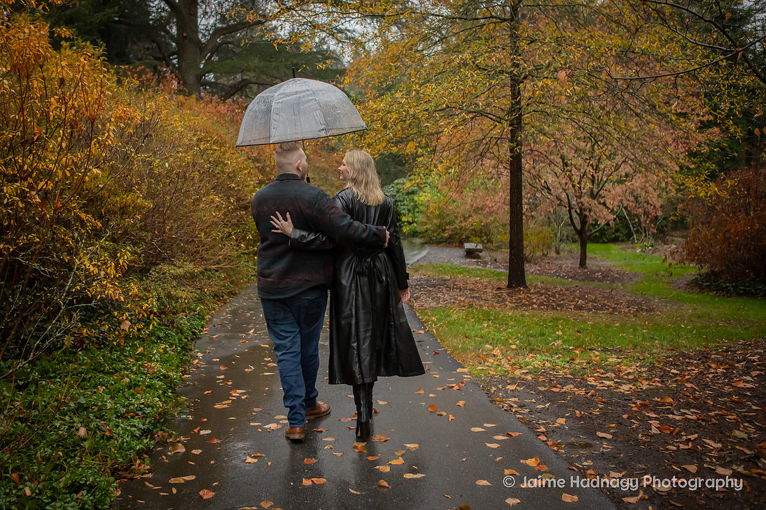 Romantic Rainy Engagement Session at Biltmore Estate