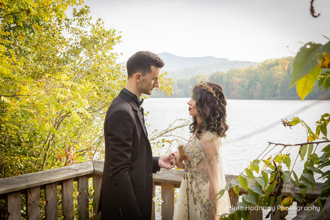 Asheville Wedding Photographer Micro Wedding Outdoors in Autumn