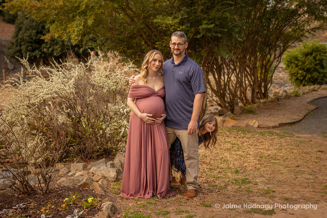 Outdoor Maternity Fmaily Photos with Sibling | Asheville Photographer