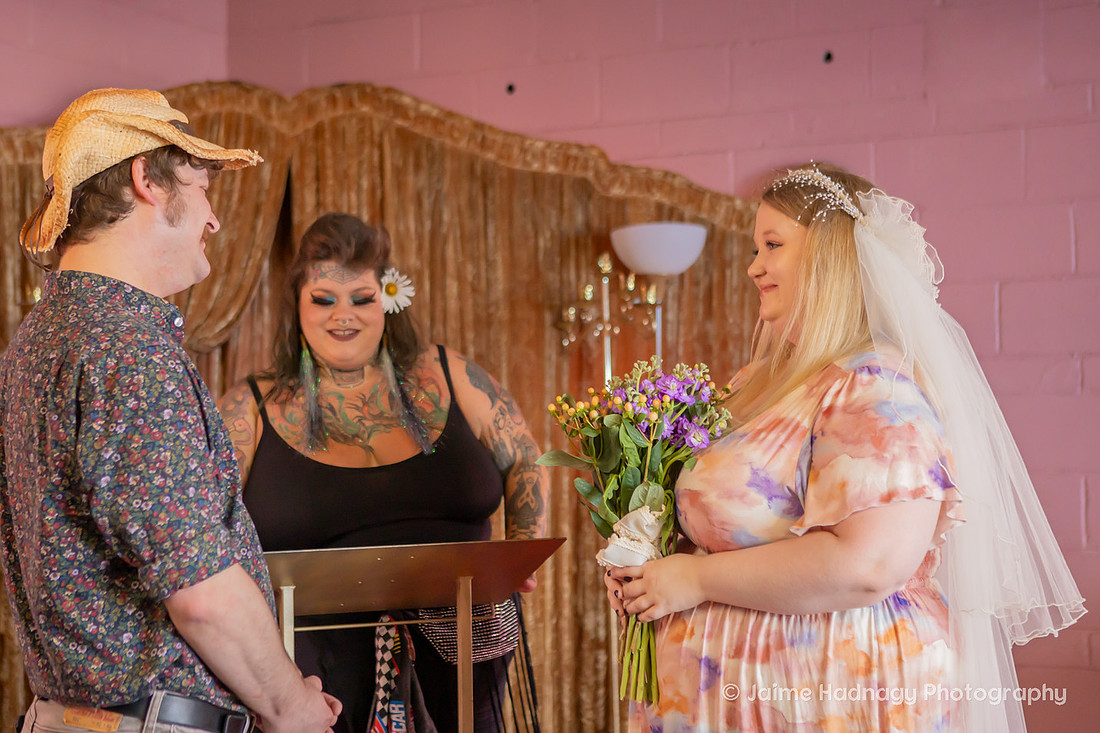 Eclectic Elopement at Fleetwoods Rock N Roll Chapel | Asheville Wedding Photographer
