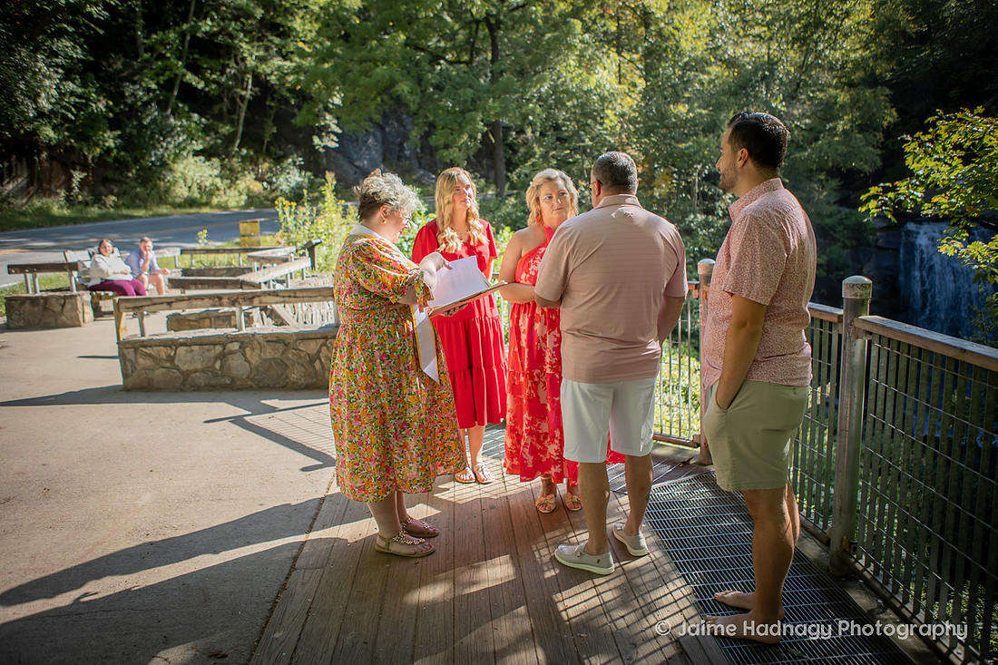 Outdoor Elopement Photography at Looking Glass Falls Brevard, NC