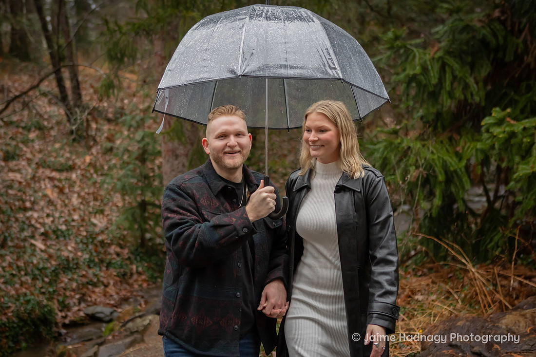 Romantic Rainy Engagement Session at Biltmore Estate