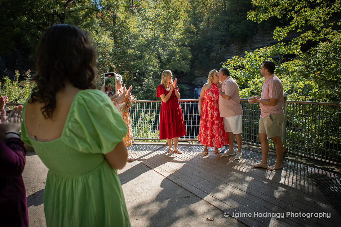 Outdoor Elopement Photography at Looking Glass Falls Brevard, NC