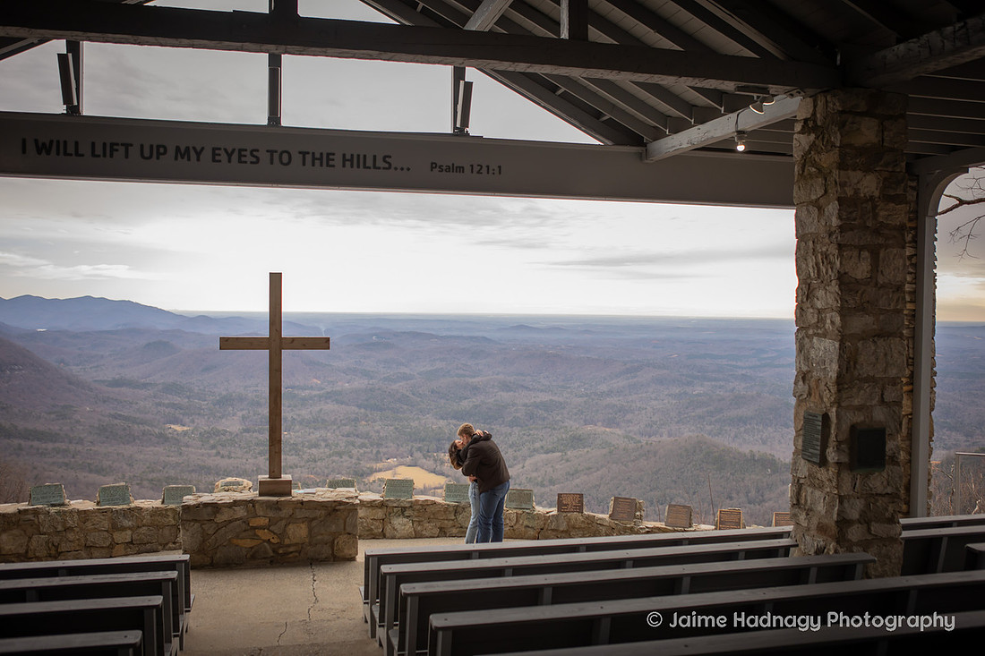Surprise Winter Proposal at Pretty Place | Asheville Engagement Photographer