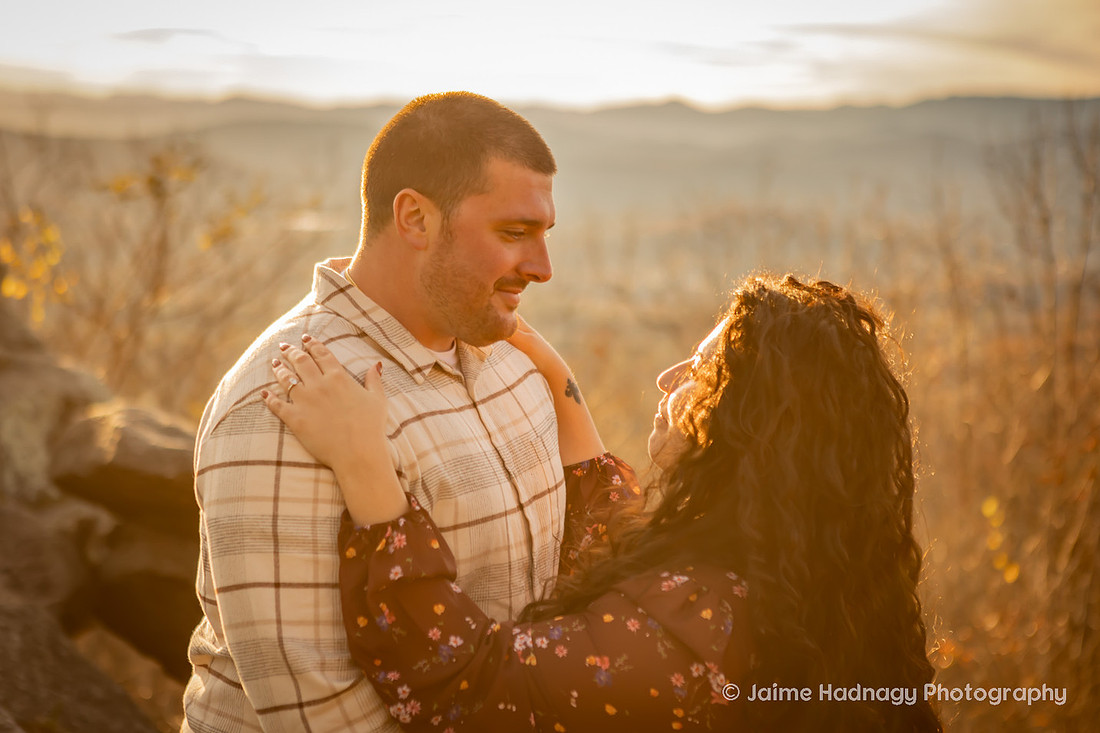 Sunset Mountain Engagement Photos | Hendersonville NC Photographer
