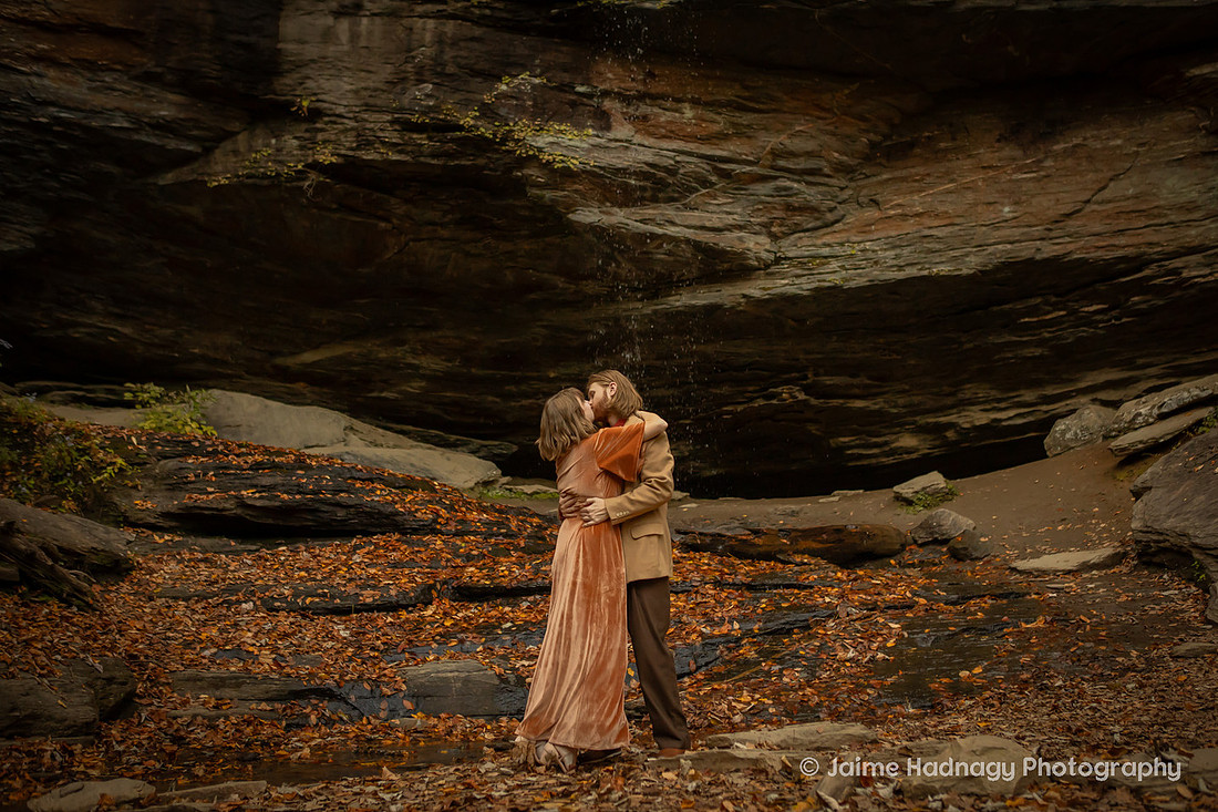 Moore Cove Falls Engagement Photos | Asheville Photographer
