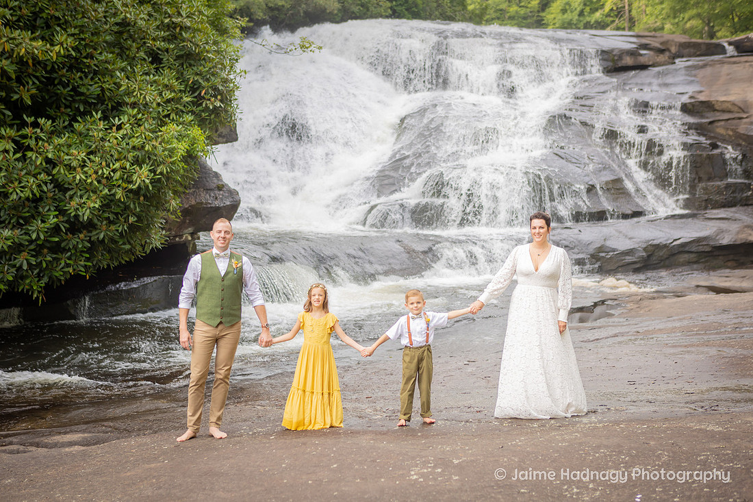 Boho Wedding at a Waterfall in Western NC | Brevard Triple Falls Elopement