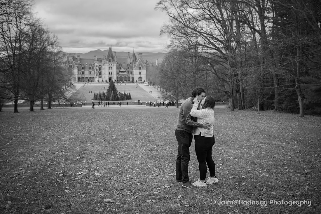 Surprise Proposal on Diana Hill at the Biltmore Estate | Asheville Engagement Photographer