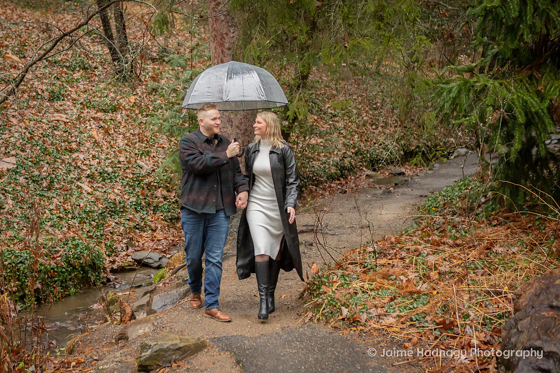 Romantic Rainy Engagement Session at Biltmore Estate