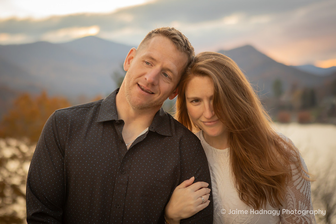 Bride and Groom at Inspiration Point Lake Junaluska | Wedding Photographer