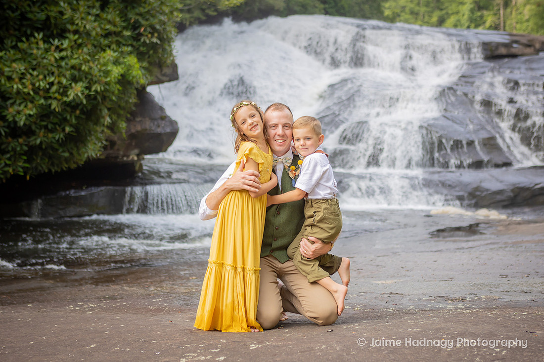 Wedding Day Bridal Portraits at Triple Falls in Brevard NC | Asheville Elopement Photographer