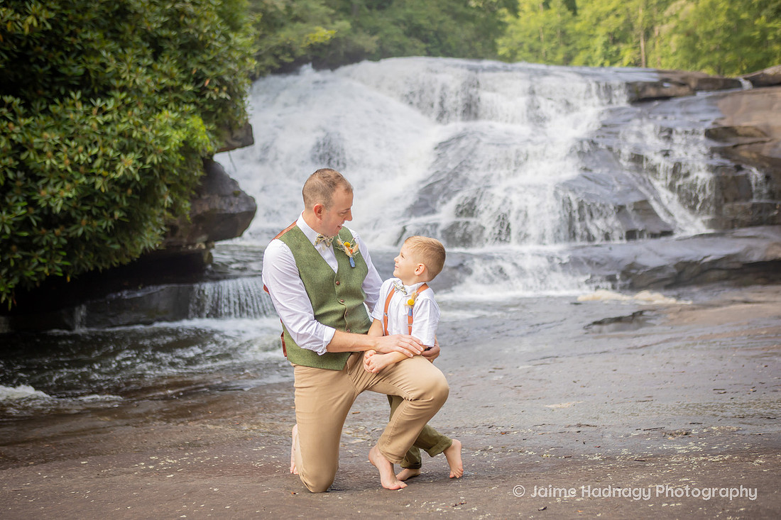 Wedding Day Bridal Portraits at Triple Falls in Brevard NC | Asheville Elopement Photographer