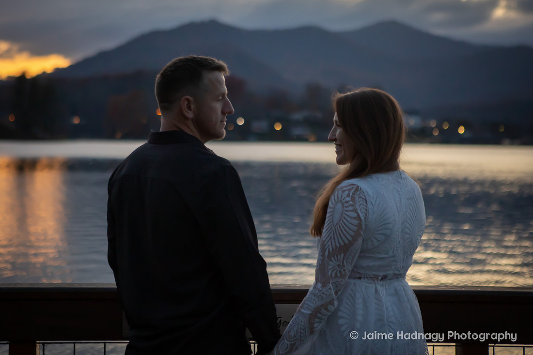 Sunset Wedding Photos at Lake Junaluska | Asheville Elopement Photographer