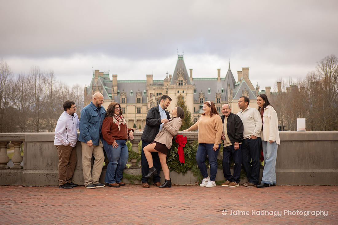 Engagement Photo Session at the Biltmore Estate with Family 