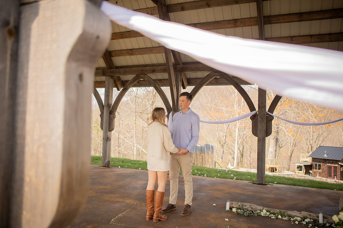 Surprise Proposal at Raven Rock Mountain in Hendersonville, NC | Engagement Photographer