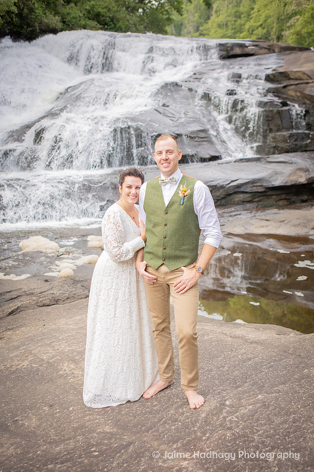 Boho Wedding at a Waterfall in Western NC | Brevard Triple Falls Elopement