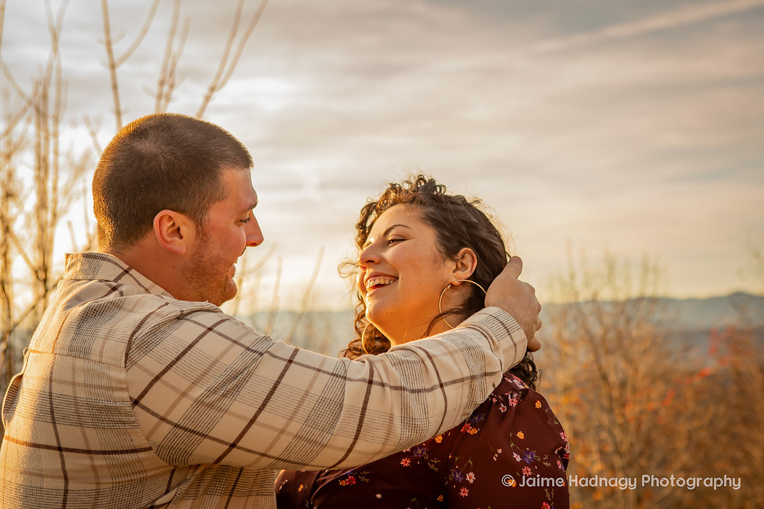 Sunset Mountain Engagement Photos | Hendersonville NC Photographer