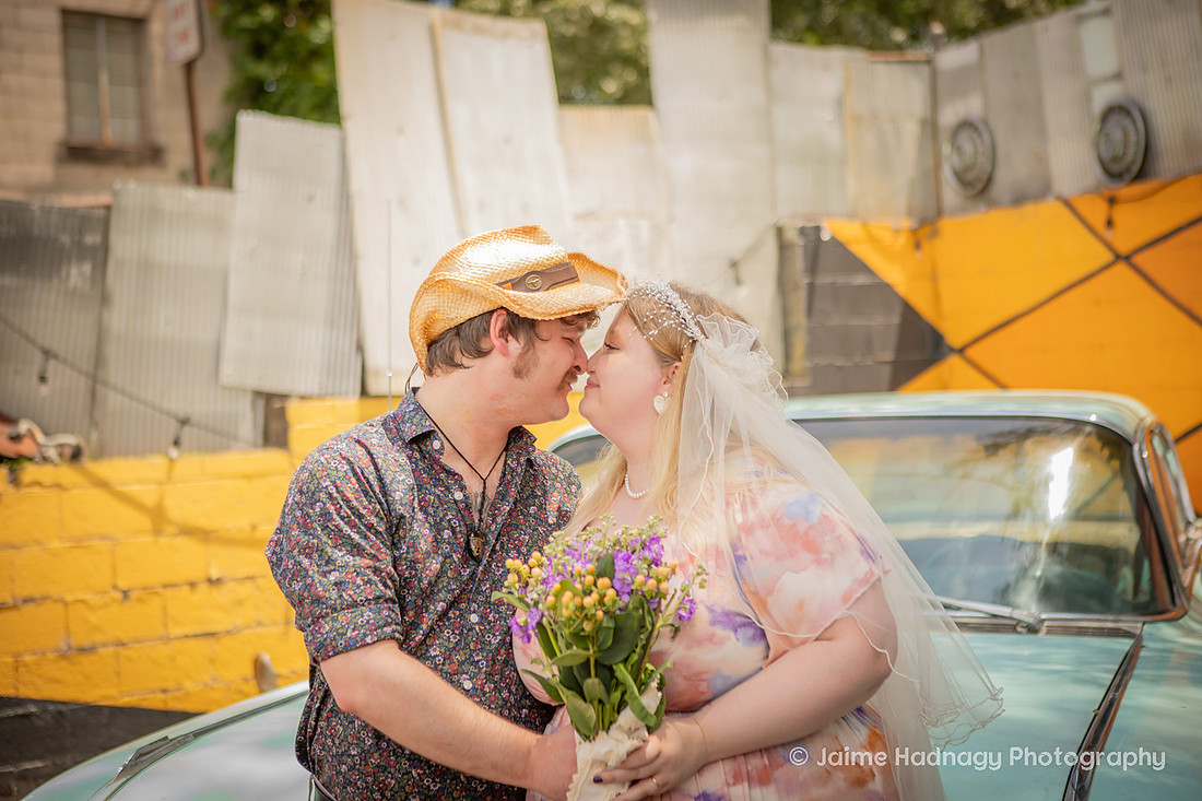 Wedding Photos at Fleetwoods Rock n Roll Chapel | Asheville elopement Photographer
