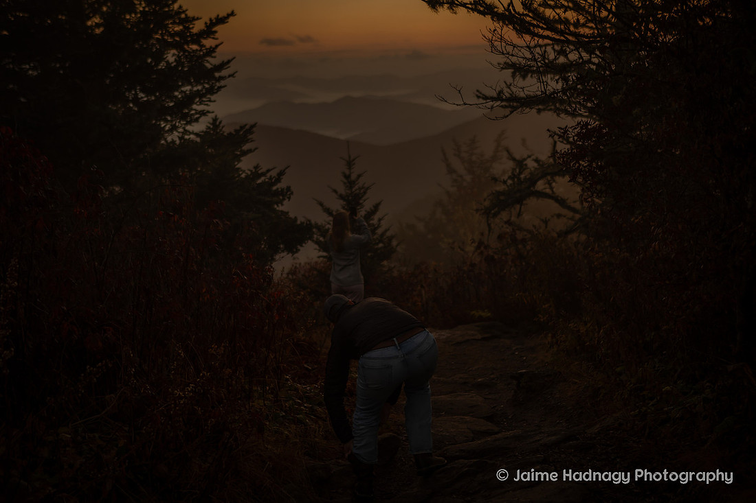 Sunrise Hiking Proposal | WNC Engagement Photographer