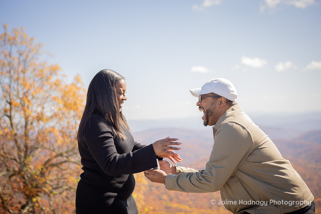 Best Proposal Reaction | Asheville Engagement Photographer