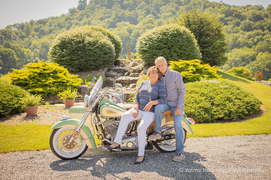 Couples Photoshoot with Motorcycle | Asheville Photographer