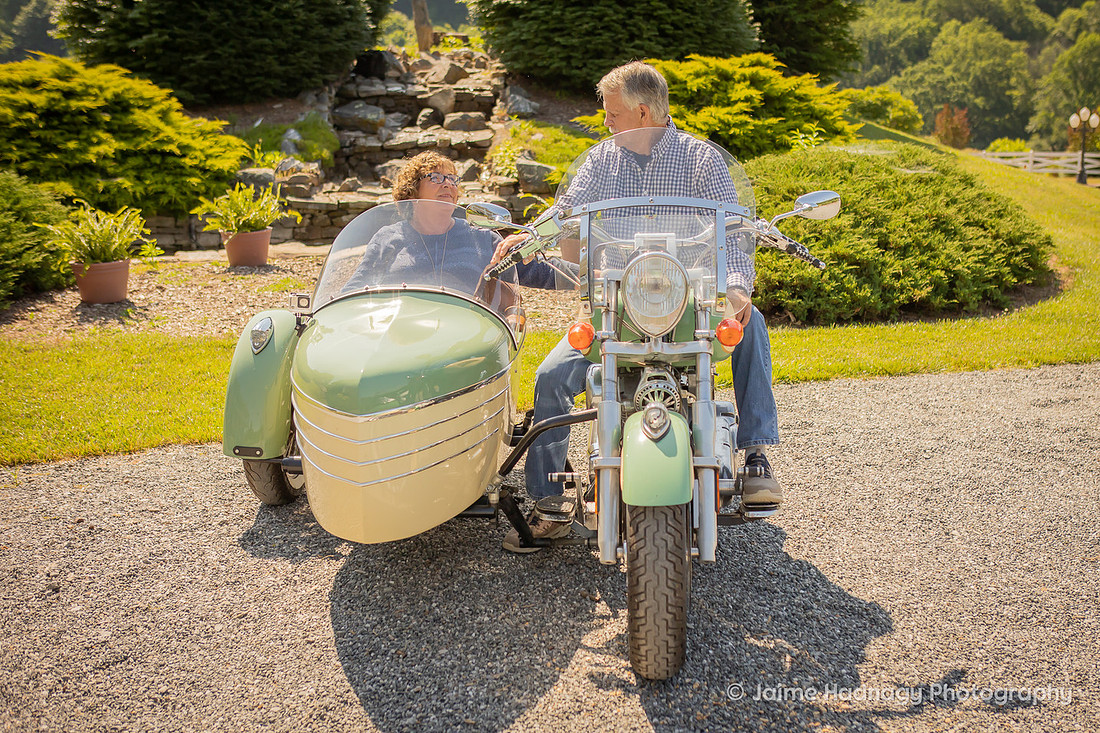 Couples Photoshoot with Motorcycle | Asheville Photographer