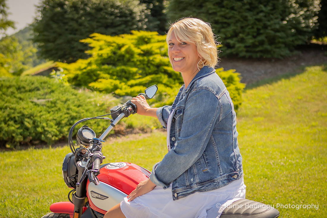 Asheville Family Photos with Motorcycle