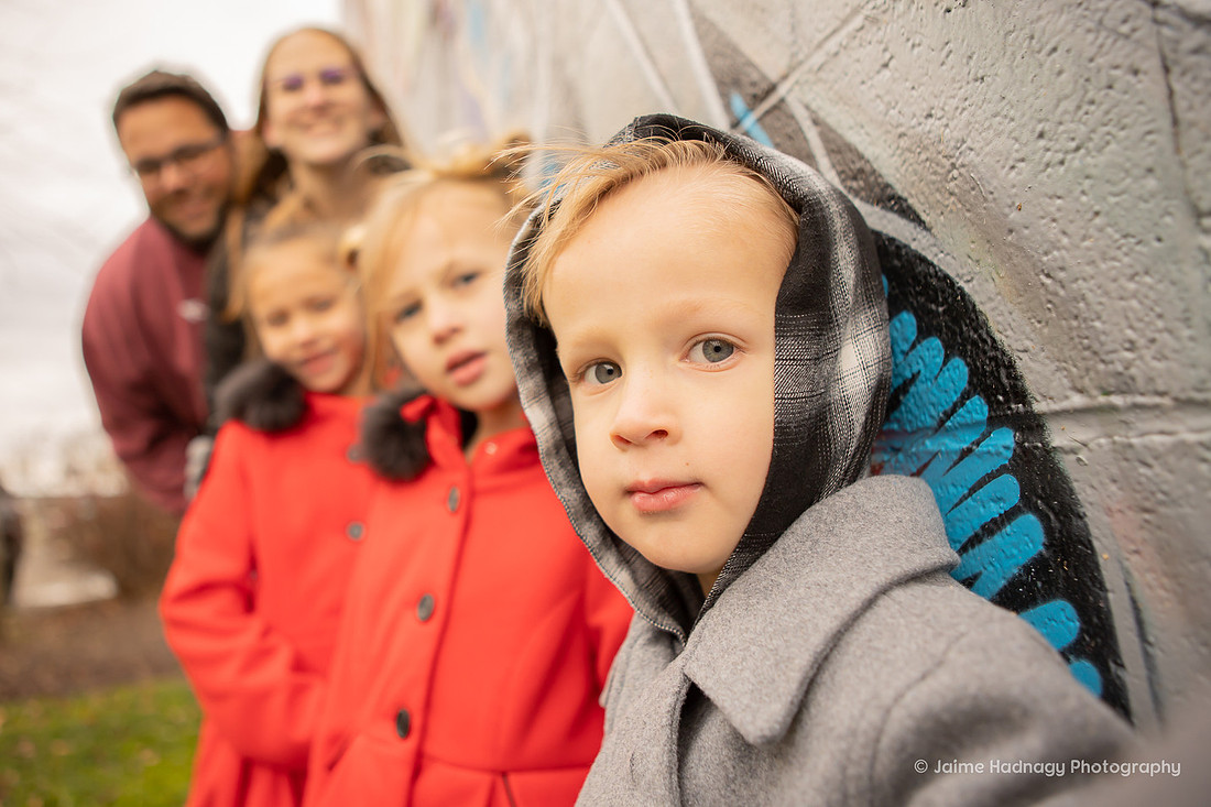 Family Photos in Asheville with Art and Graffiti