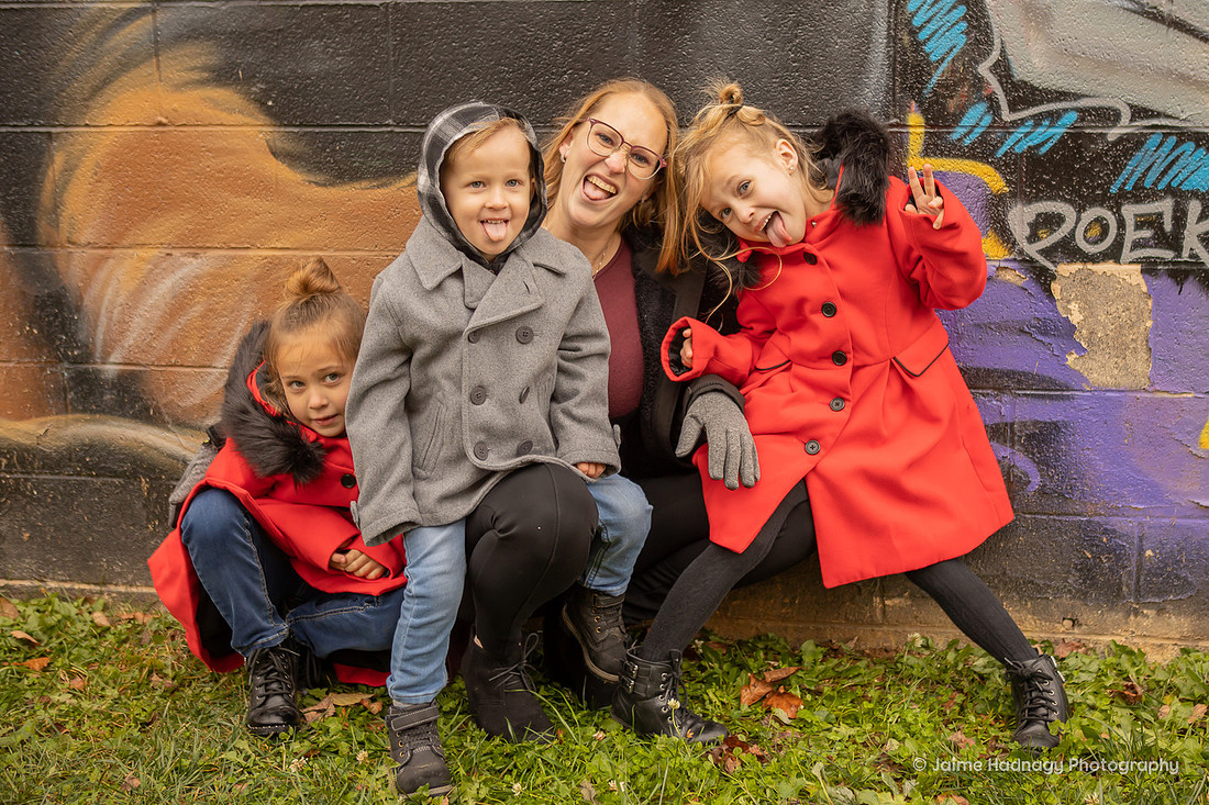 Family Photos in Asheville with Art and Graffiti