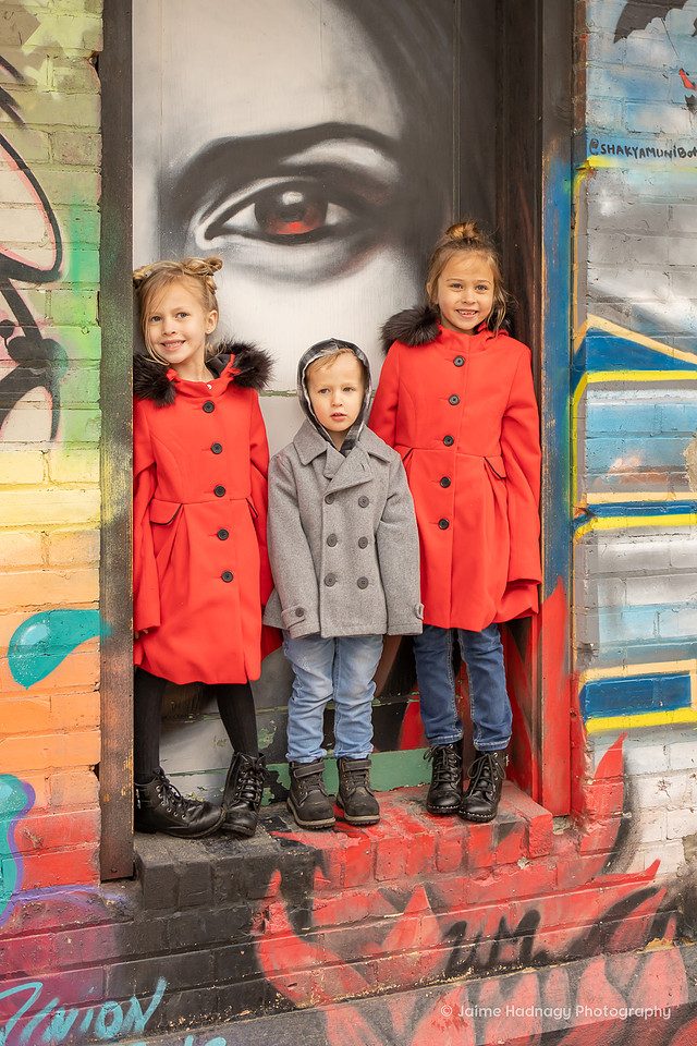 Family Photos in Asheville with Art and Graffiti