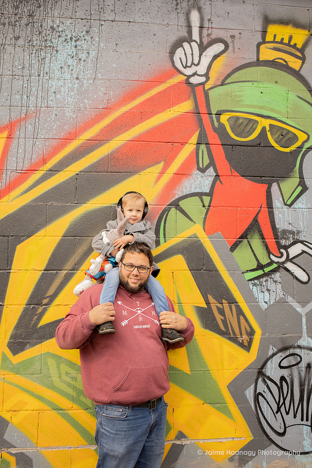 Family Photos in Asheville with Art and Graffiti