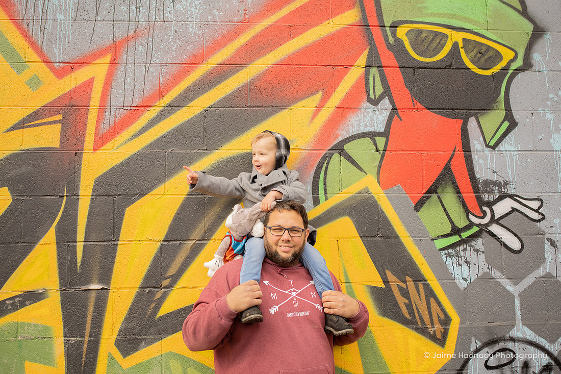 Family Photos in Asheville with Art and Graffiti