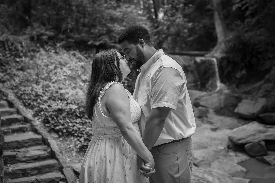 Engagement Photography in Falls Park in Greenville SC 