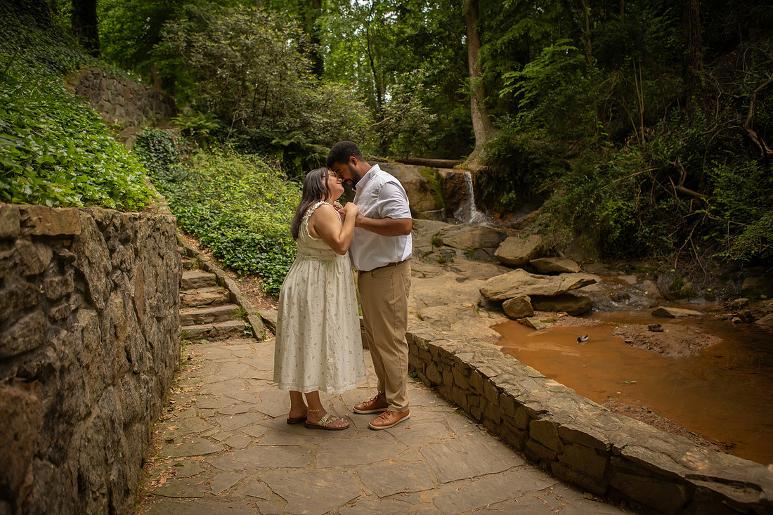Engagement Photography in Falls Park in Greenville SC 