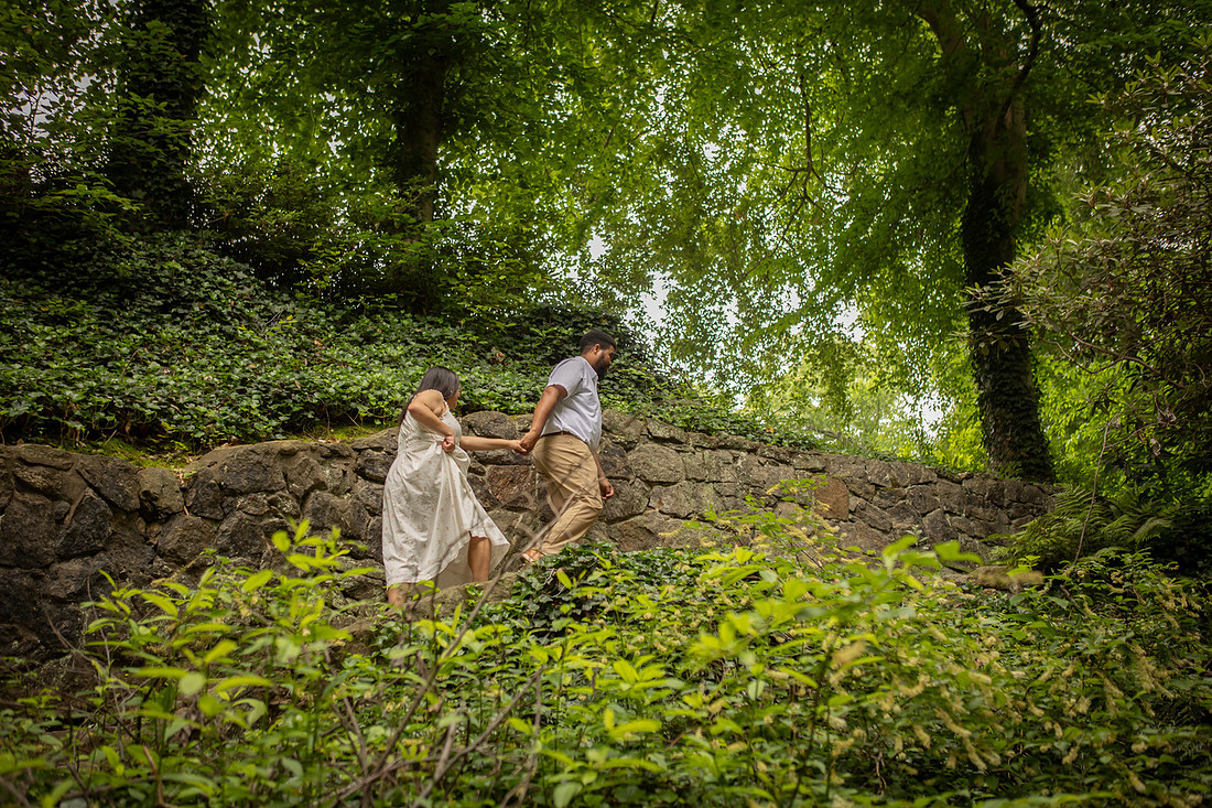 Engagement Photography in Falls Park in Greenville SC 
