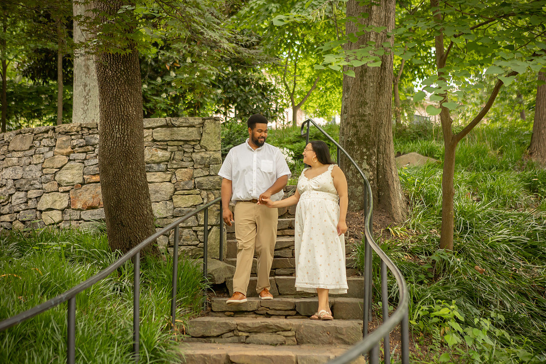 Engagement Photography in Falls Park in Greenville SC 