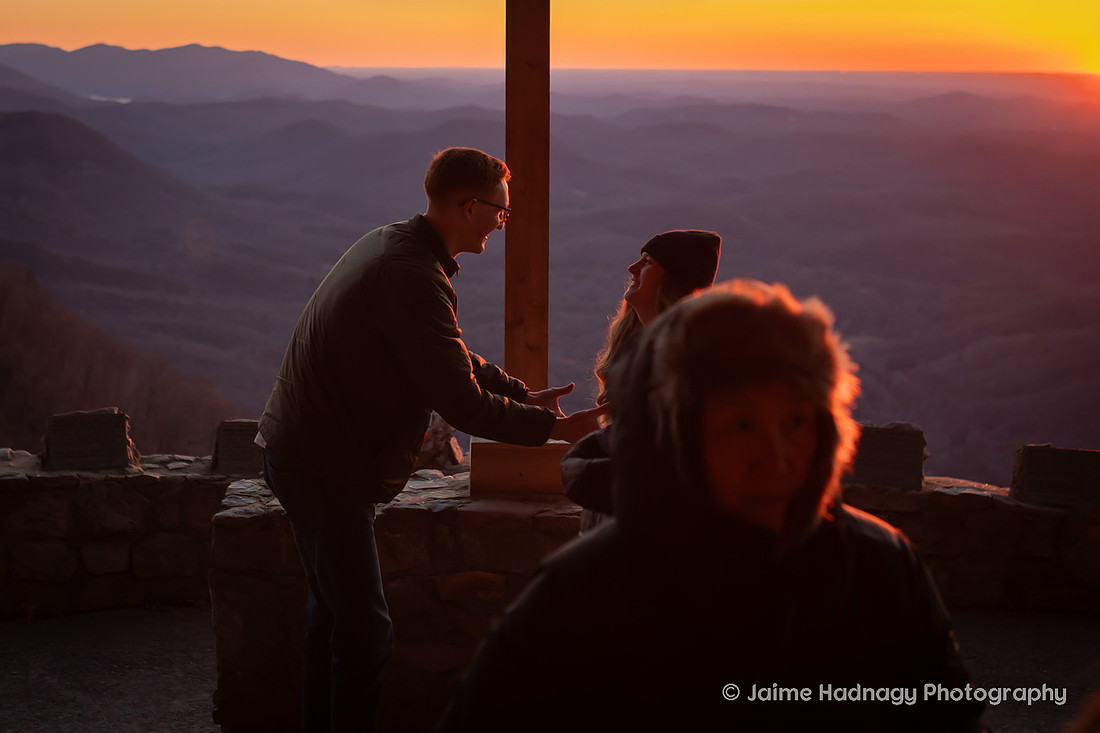 Surprise Proposal at Pretty Place at Sunrise