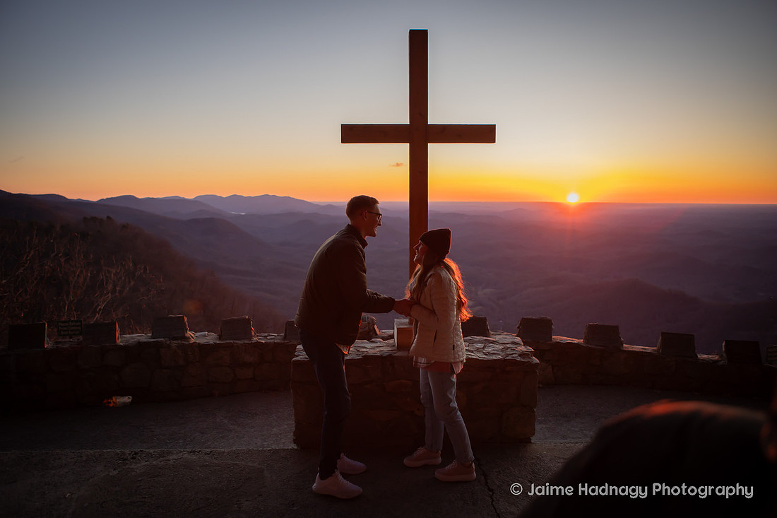 Surprise Proposal at Pretty Place at Sunrise