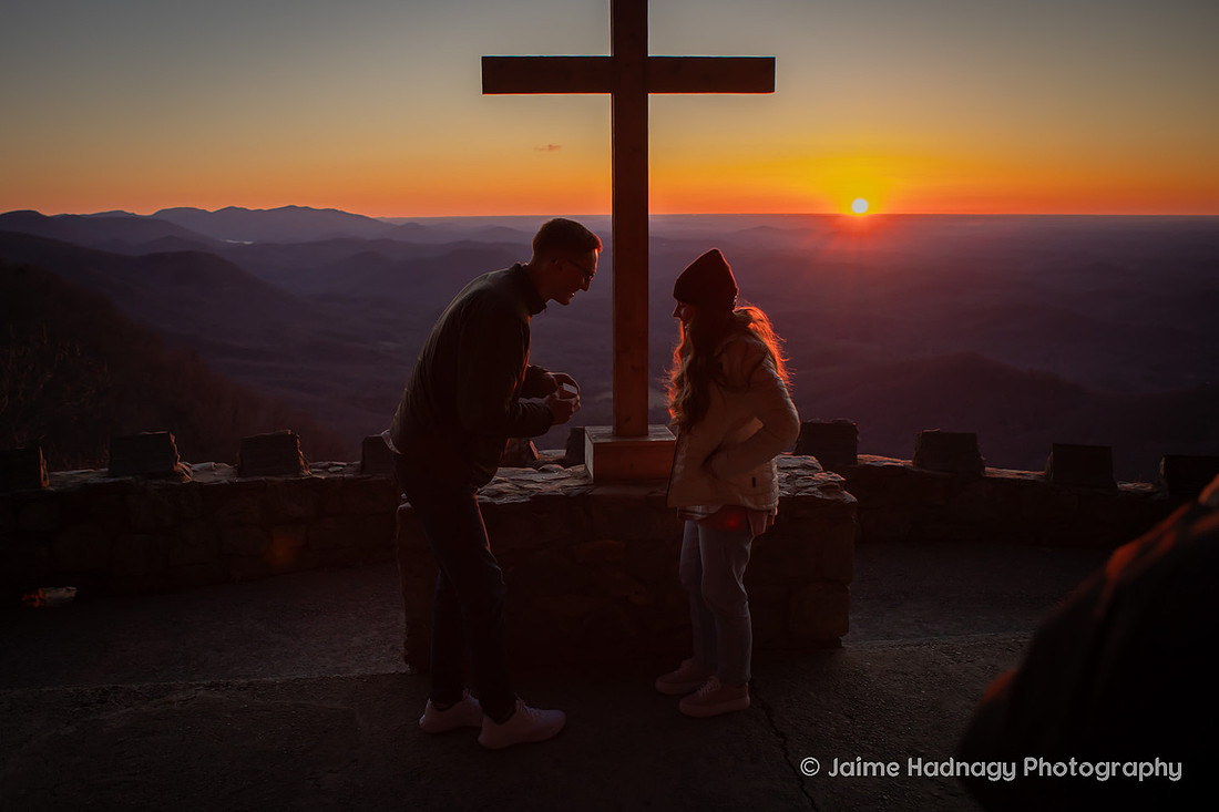 Surprise Proposal at Pretty Place at Sunrise