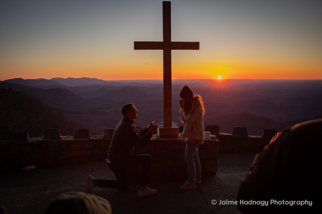 Surprise Proposal at Pretty Place at Sunrise