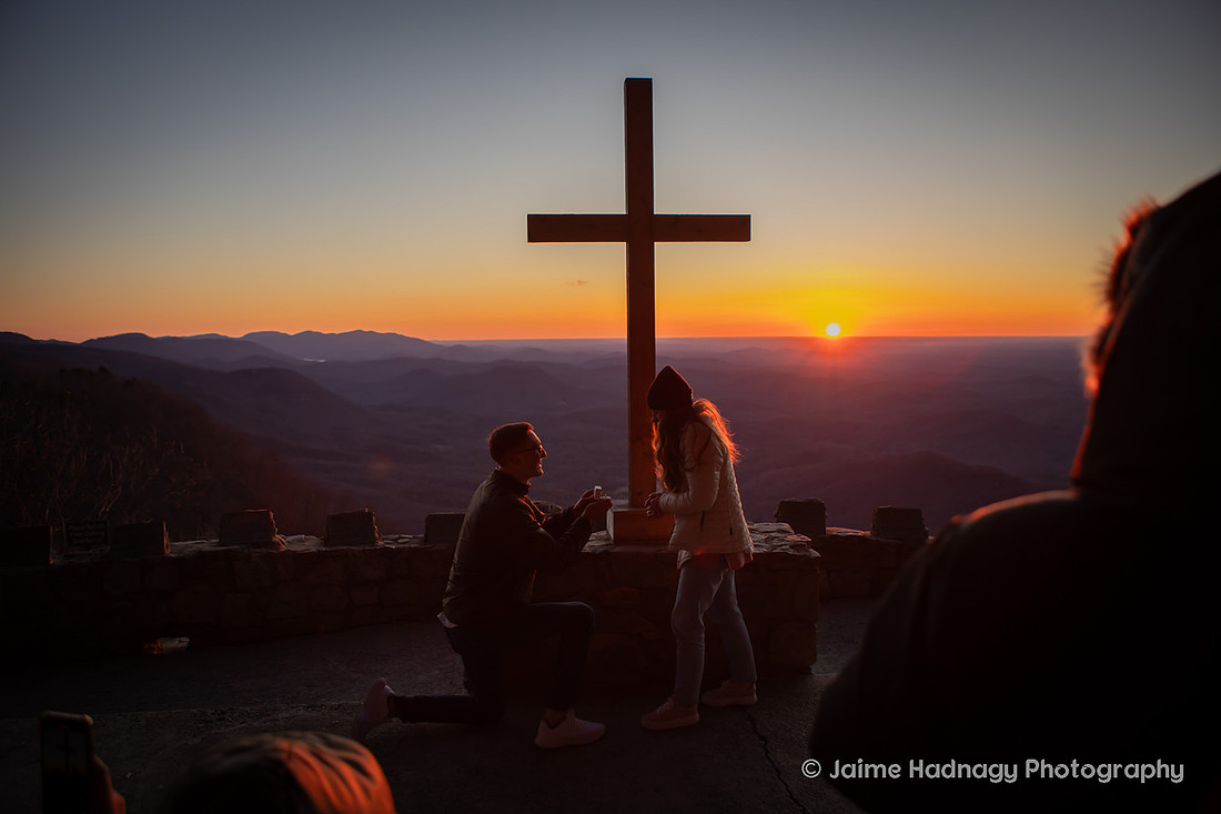Surprise Proposal at Pretty Place at Sunrise