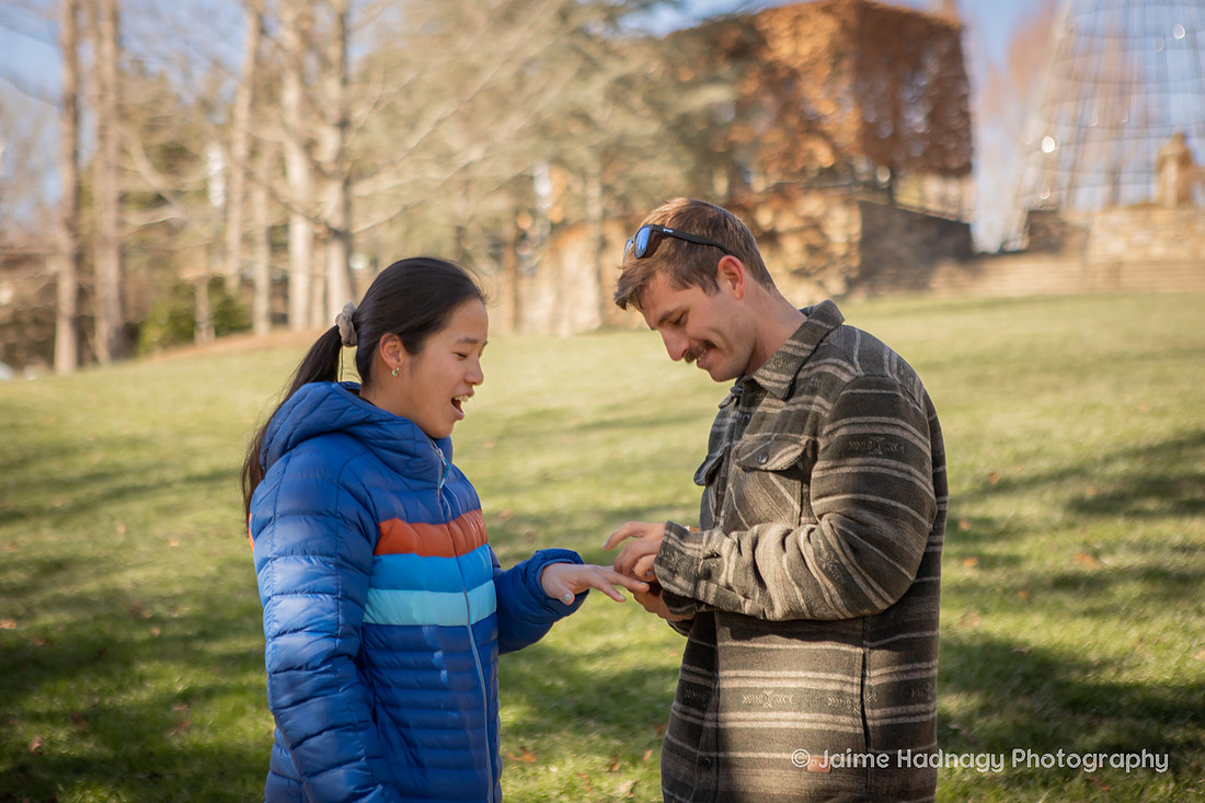 Surprise Proposal at the NC Arboretum | Asheville Proposal Photographer