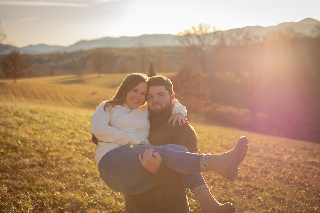 Couple in the field at Biltmore