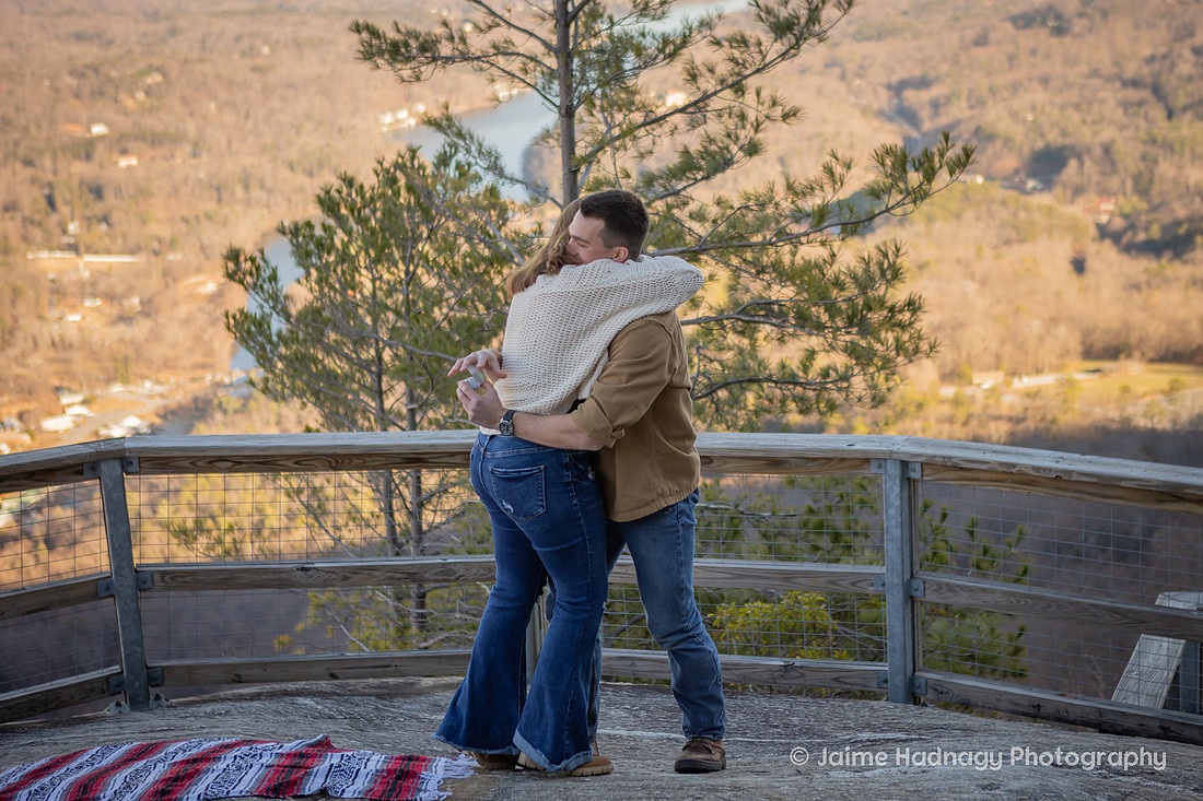 Chimney Rock Surprise Proposal | Asheville Engagement Photographer