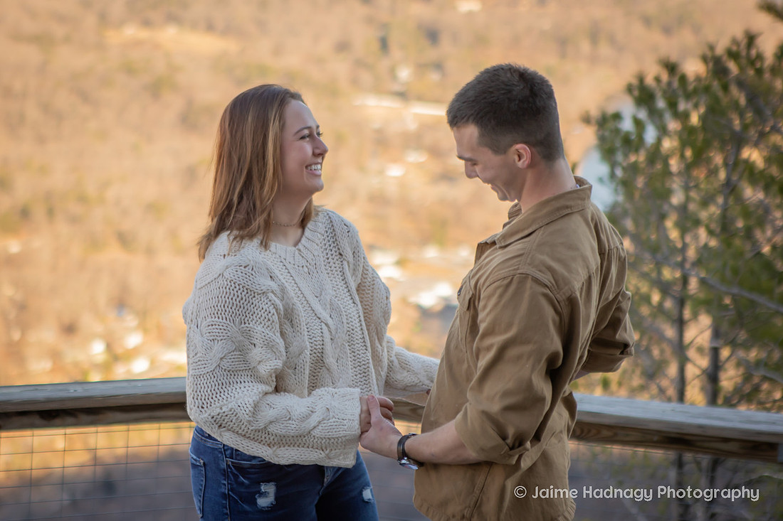 Engagement at Chimney Rock | WNC Proposal Photographer