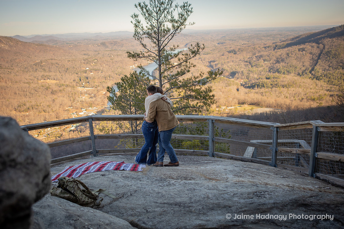 Chimney Rock Surprise Proposal | Asheville Engagement Photographer