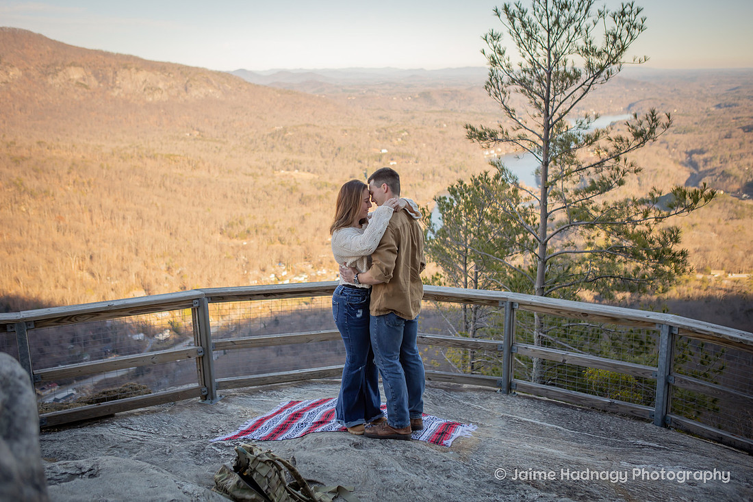 Engagement at Chimney Rock | WNC Proposal Photographer