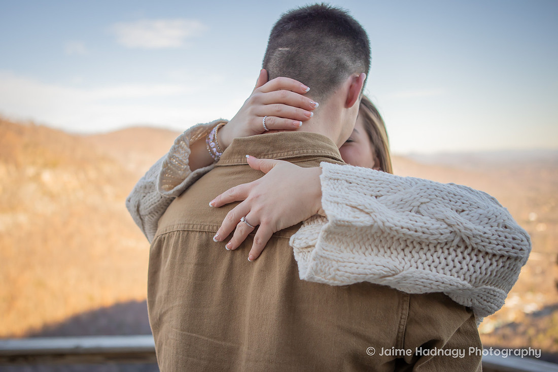 Engagement at Chimney Rock | WNC Proposal Photographer